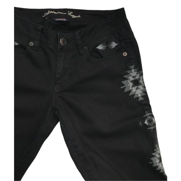 AEO Aztec Embroidered Black Skinny Jeans - Picture 10 of 10
